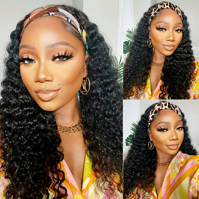 House of Extensions Deep Wave Headband Wig
