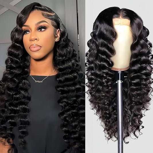 House of Extensions Loose Deep Wave Lace Frontal Wig