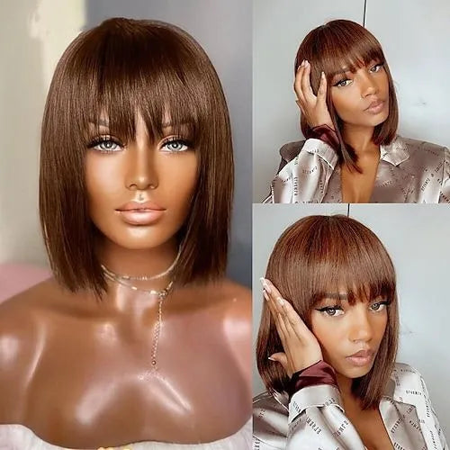 House of Extensions Bob Wig with Bangs-#4
