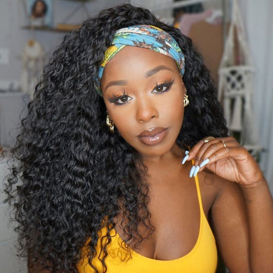 House of Extensions Deep Wave Headband Wig