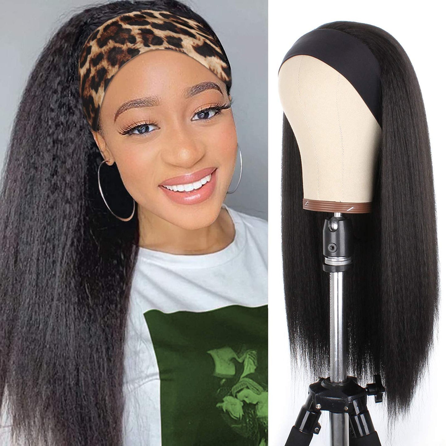 House of Extensions Kinky Straight Headband Wig